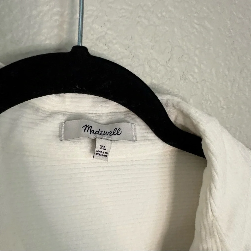 Madewell Corduroy Relaxed Shirt-Jacket Women's XL Winter White Ivory
